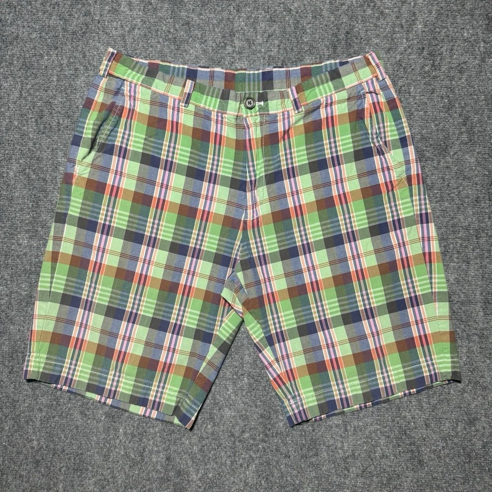 Brooks Brothers 346 Bermuda Shorts Men W36 Madras Plaid Preppy Collegiate Cotton